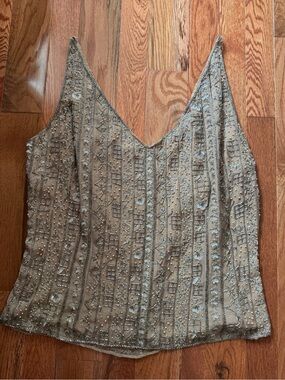 Y2K Brown Beaded Camisole